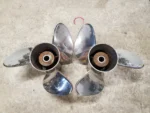 PAIR OF 14 3/4" X 21P OMC EVINRUDE JOHNSON VIPER SS PROPELLERS, P5738 P5739